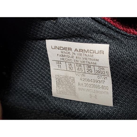 Under Armour Mens Size 11 UA Project Rock 4 Training Shoes Red Black Gym Lifting main image 4